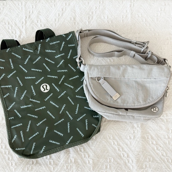lululemon athletica Handbags - Lululemon Silver Gray Belt Bag Adjustable Strap All Night Festival Bag Micro
